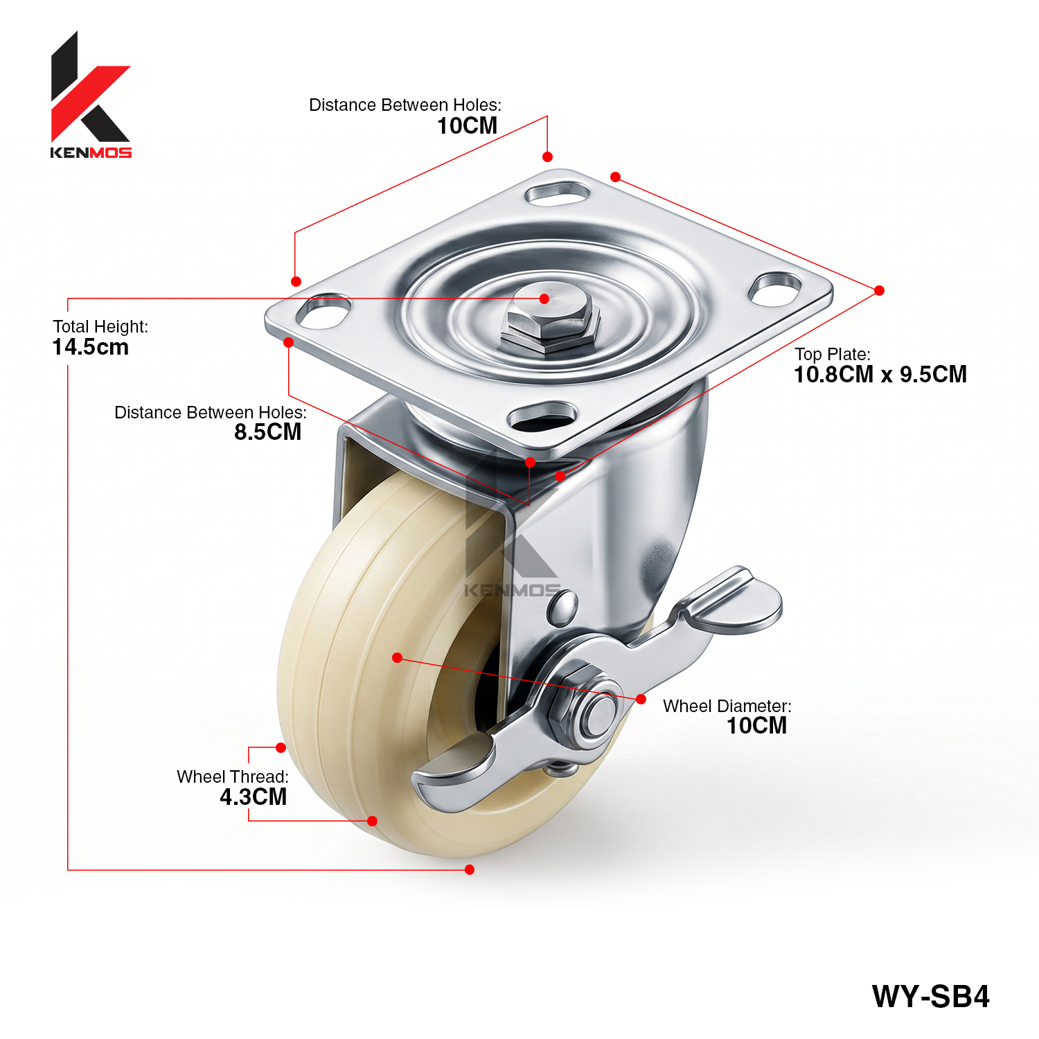 4" YELLOWISH NYLON SIDEBRAKE