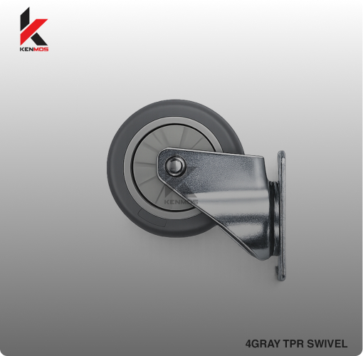 4" GRAY TPR SWIVEL