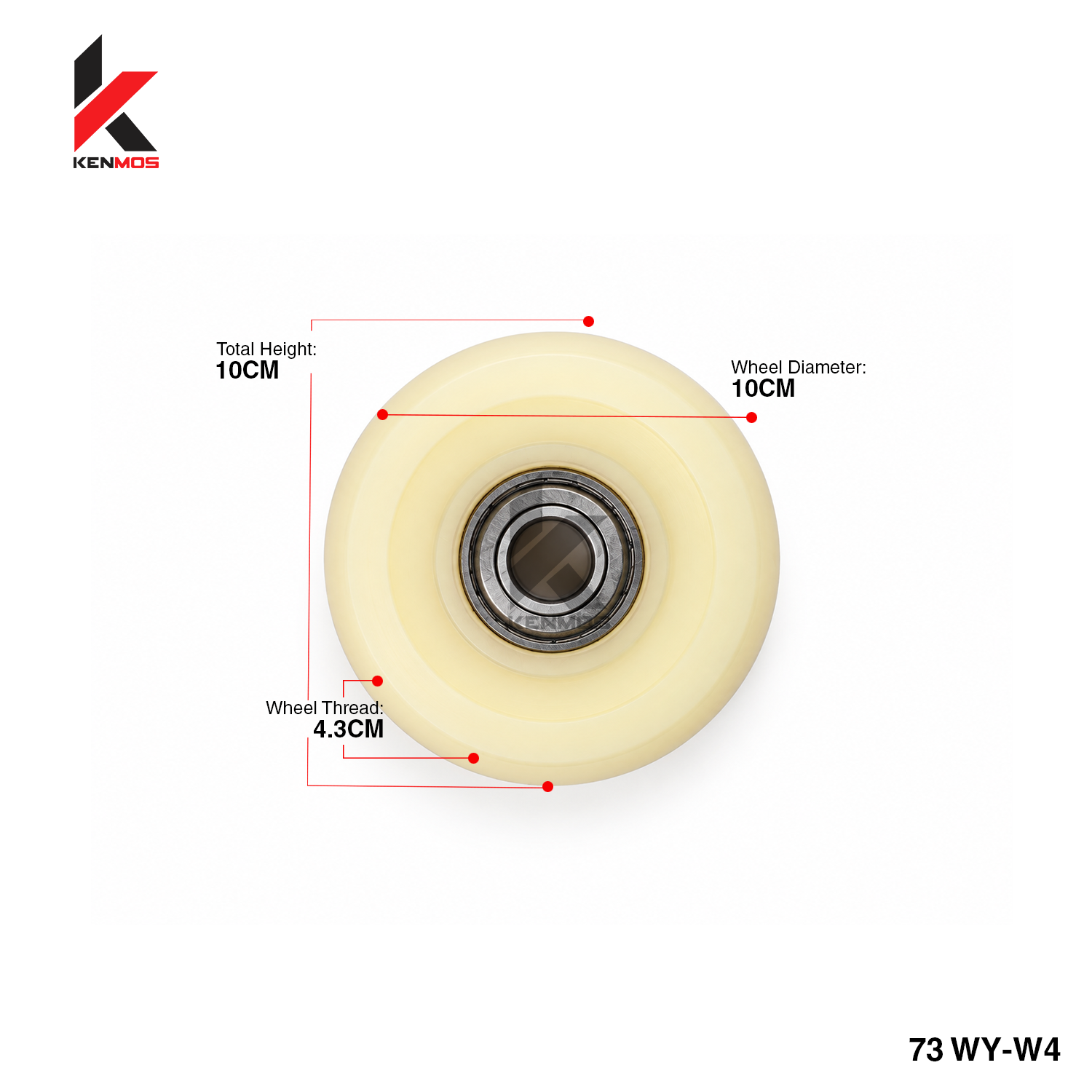4" Yellowish Nylon Wheel Only
