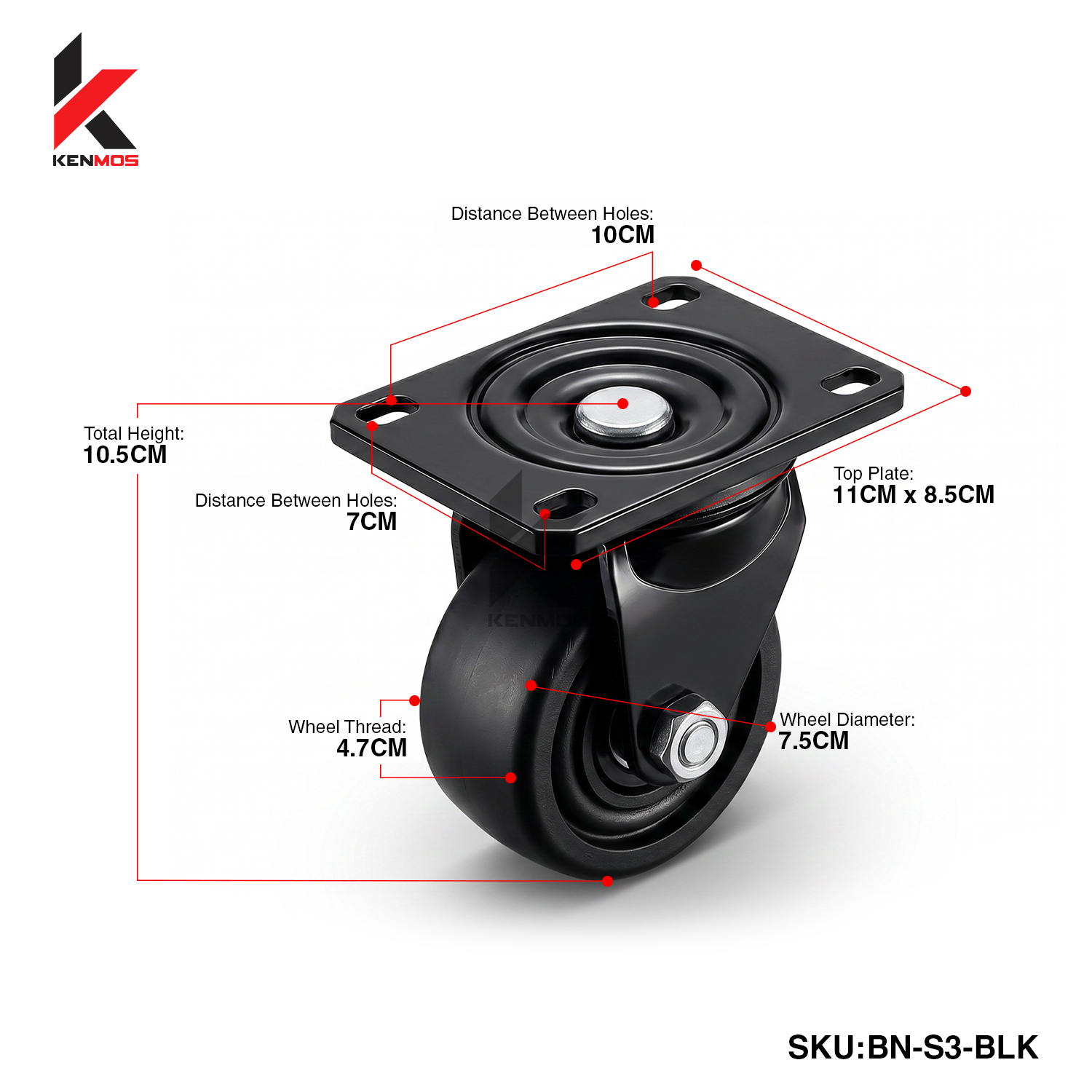 3" BUSINESS CASTER SWIVEL