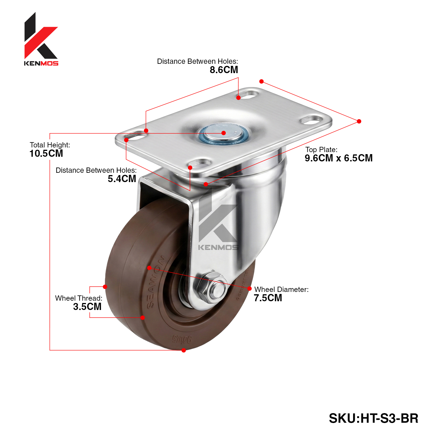 3" HI-TEMP BROWN SEAWON SWIVEL