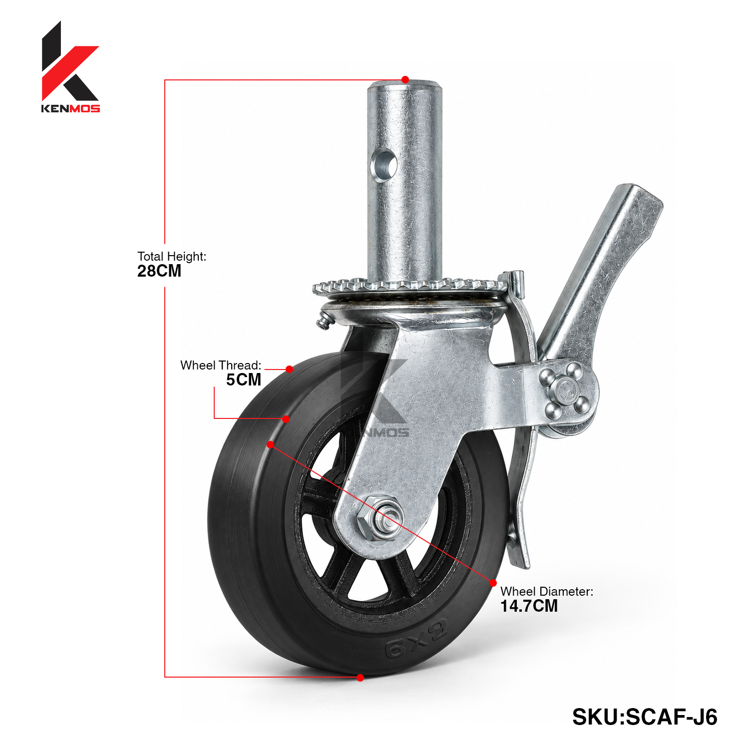 6" Black Rubber Scaffolding