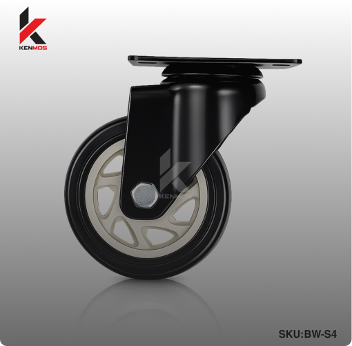 4" BLACK & WHITE PU SWIVEL