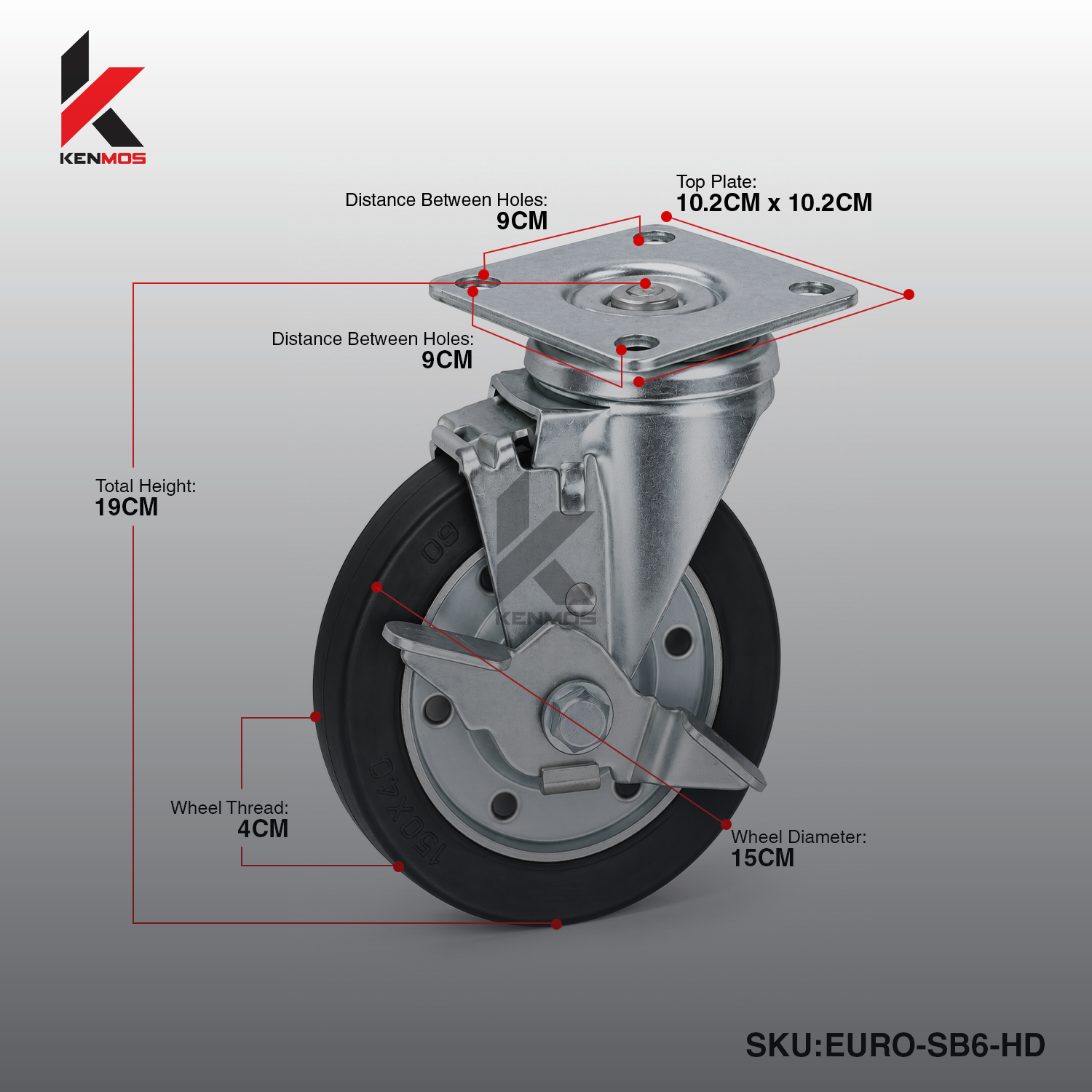6" EURO STEEL RIM SIDE BRAKE
