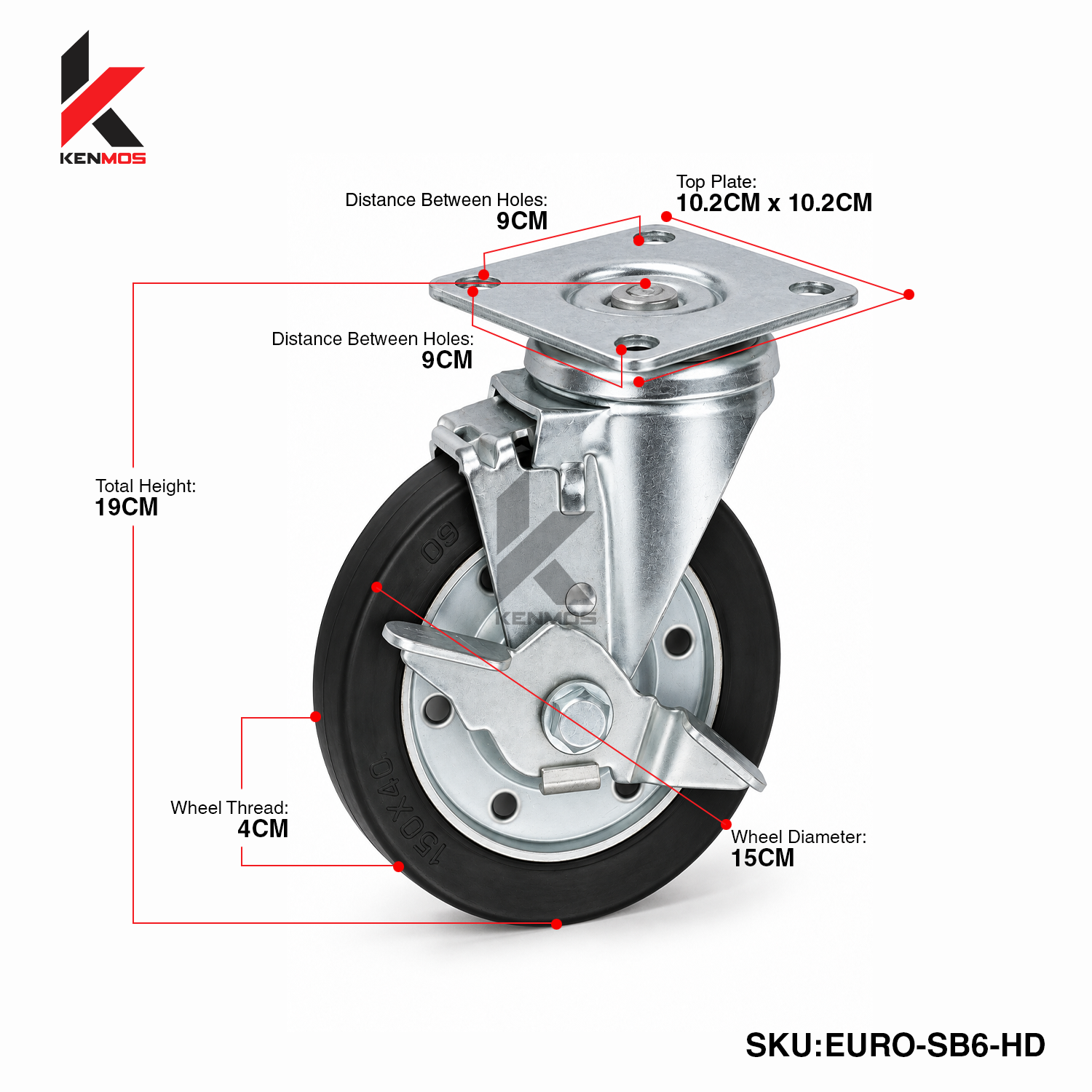 6" Euro Steel Rim Side Brake