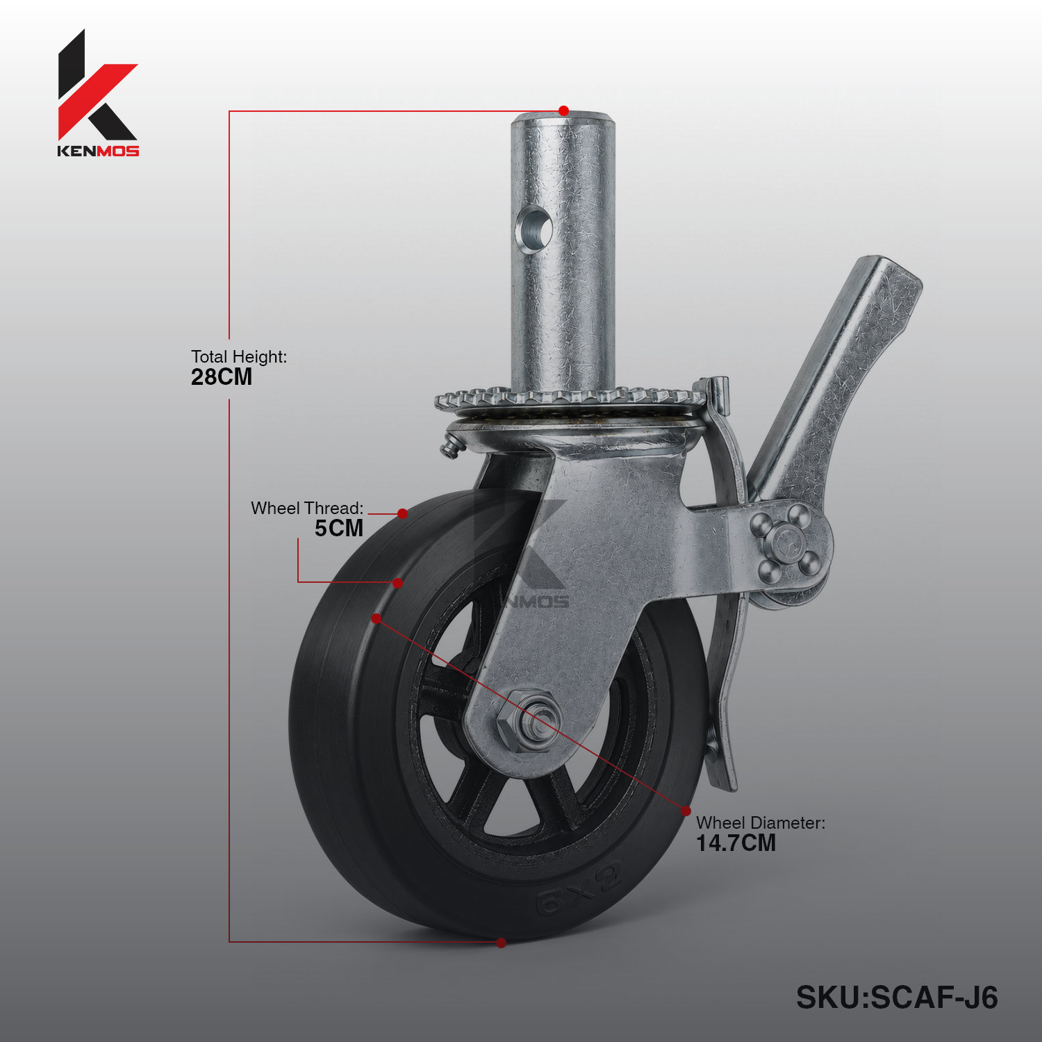 6" BLACK RUBBER SCAFFOLDING